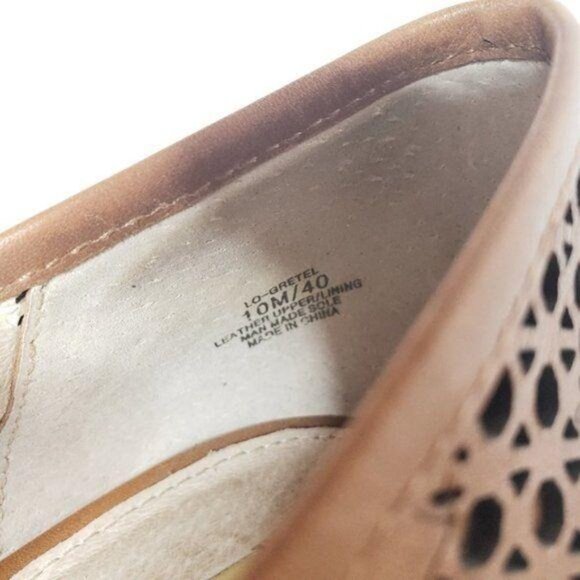 Louise Et Cie Gretel Brown cognac Leather laser Cutout Peep Toe Heels Size 10M - Picture 5 of 8